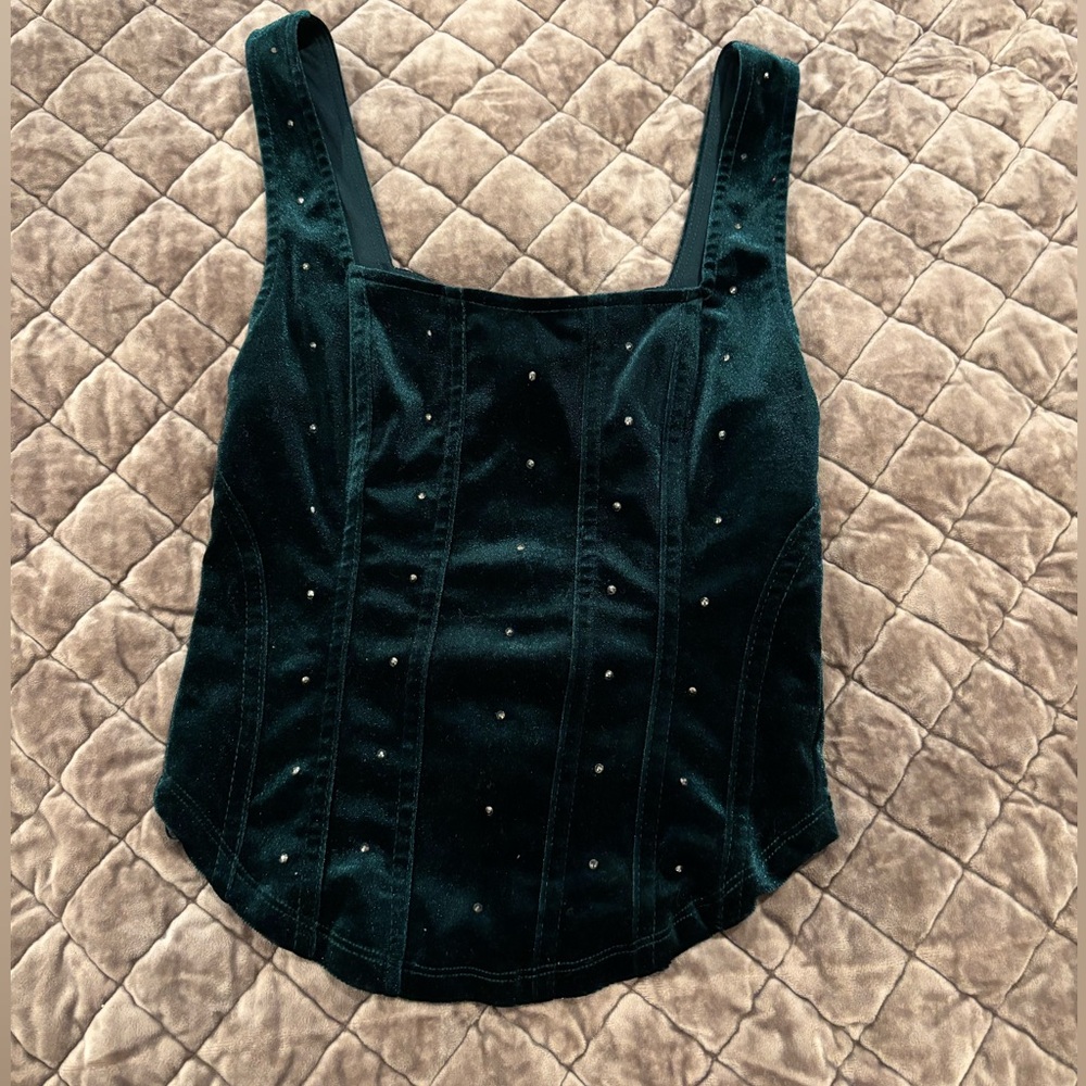Velvet studded corset Women's Top